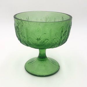 Vintage Olive Green F.T.D pressed glass 1978.